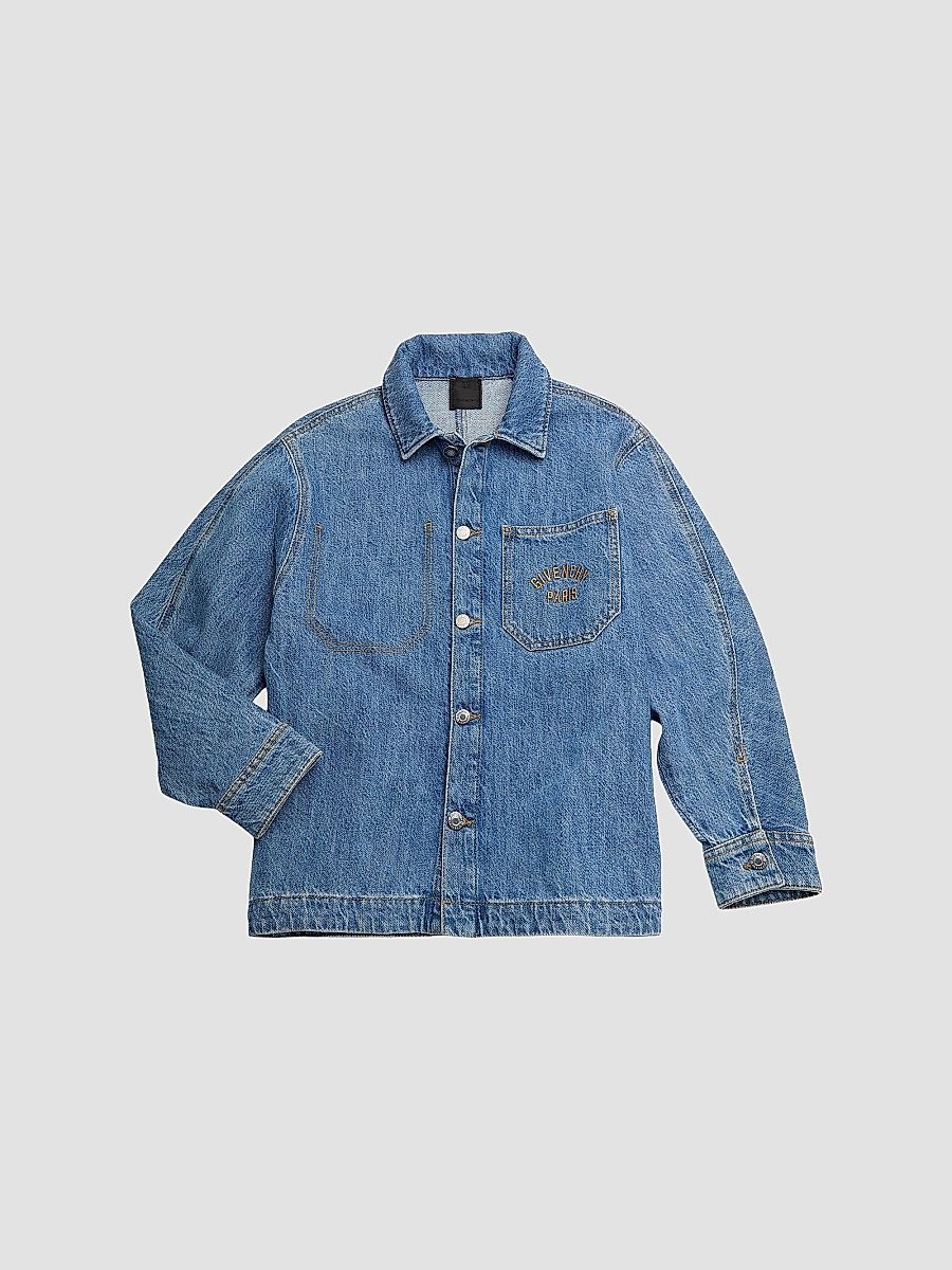 Givenchy Boy's Little Boy's & Boy's Logo-Embroidered Denim Overshirt - Brush - Size 8