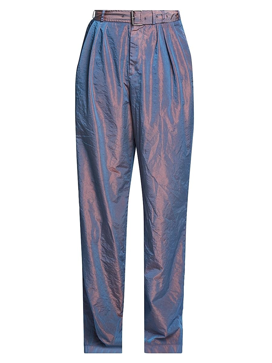 Men's Iridescent Nylon Straight-Leg Pants - Sky - Size 38