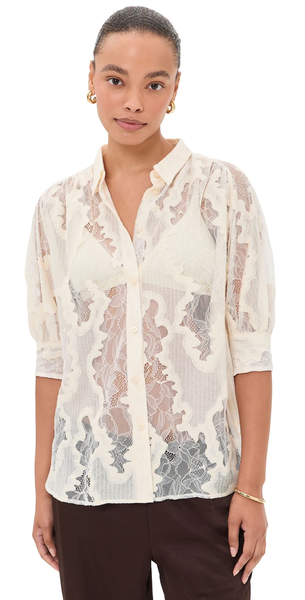 Rachel Comey Rayman Button Down Shirt Ivory 8
