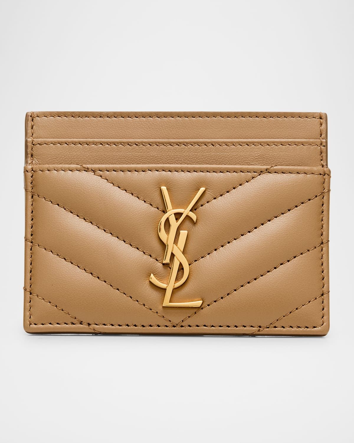 YSL Monogram Card Case in Quilted Smooth Leather