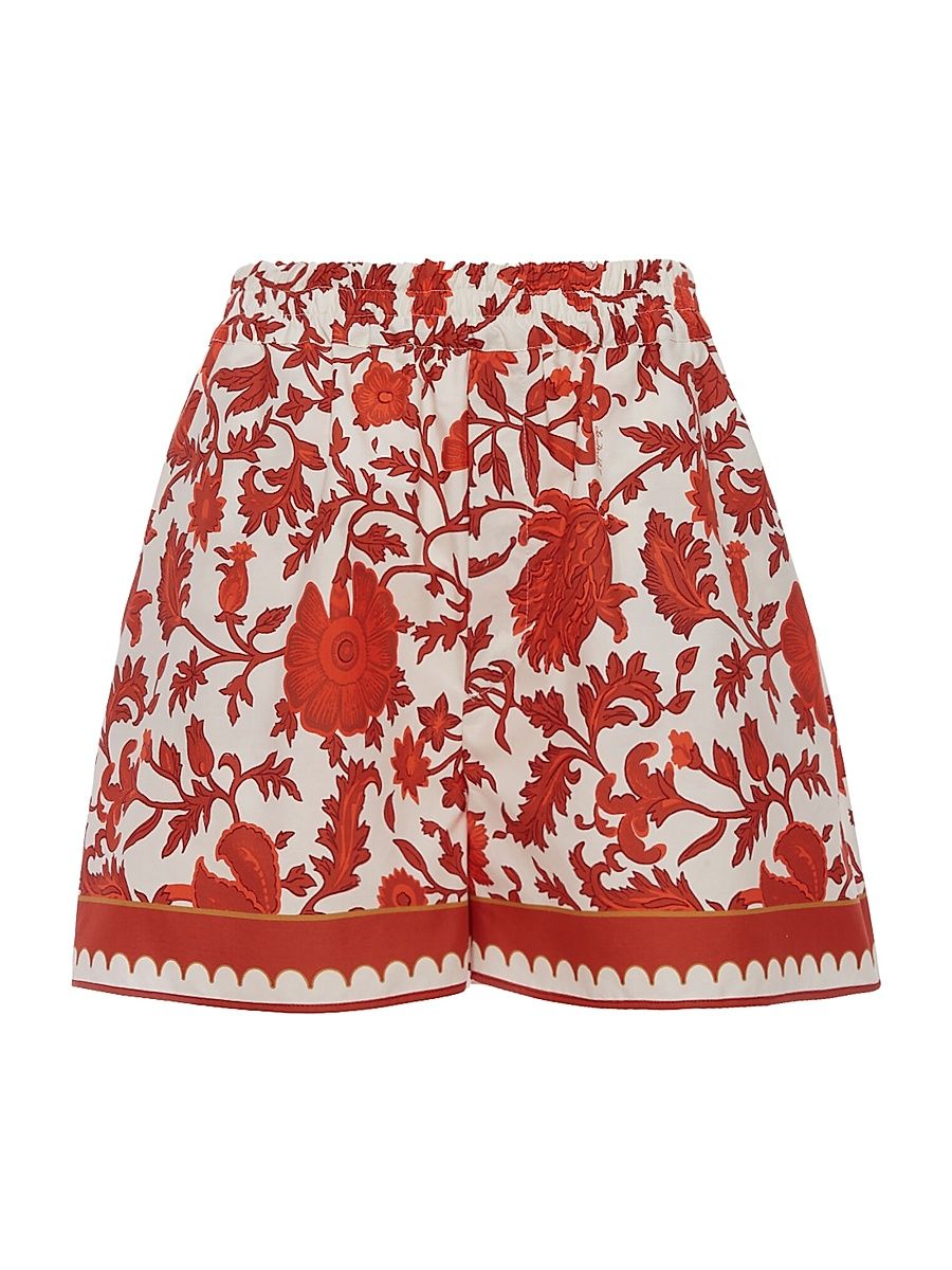 Women's Pull-Up Shorts - Dragonflower Mini Red - Size XS