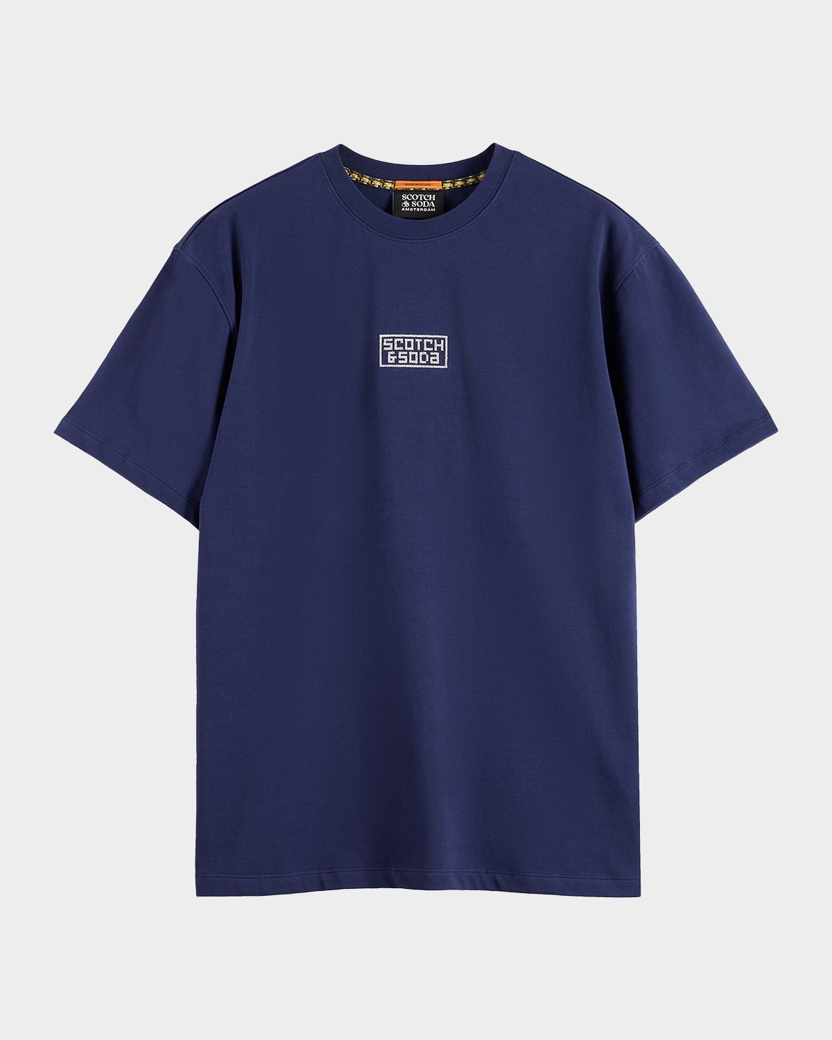 Men & apos;s Cotton Relaxed Fit Cross-Stitch Artwork T-Shirt