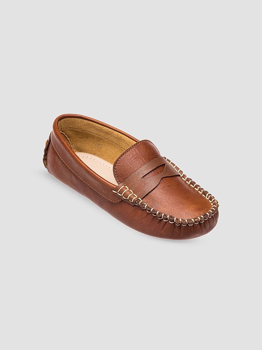 Little Boy's & Boy's Logan Leather Loafers - Natural - Size 7 (Toddler)