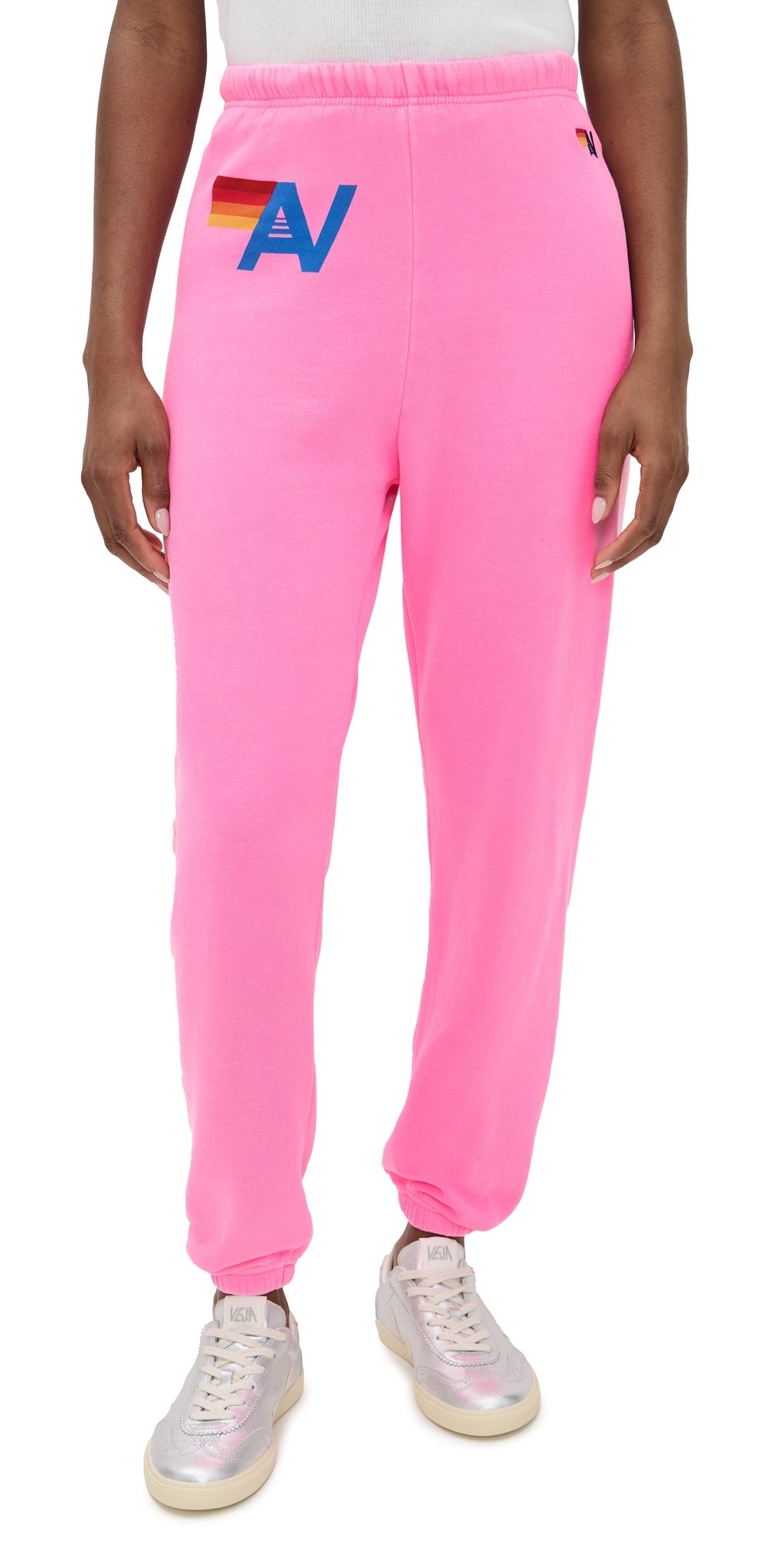 Aviator Nation Logo Sweatpants Neon Pink XS