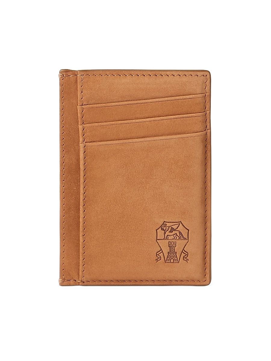 Men's Nubuck Card Holder - Cognac