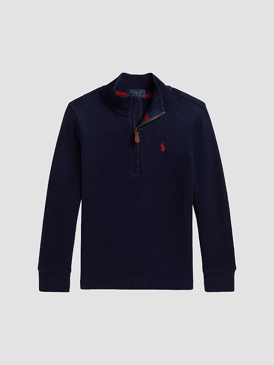 Little Boy's & Boy's Ribbed Half-Zip Pullover - Refined Navy - Size 18