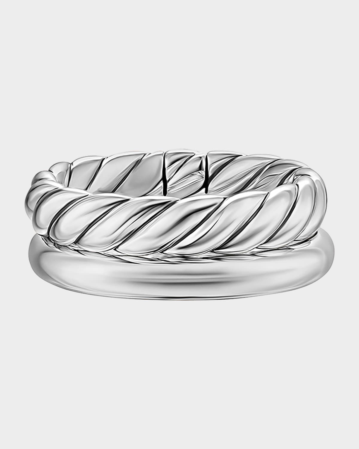 DY Mercer 2-Row Ring in Silver, 8mm