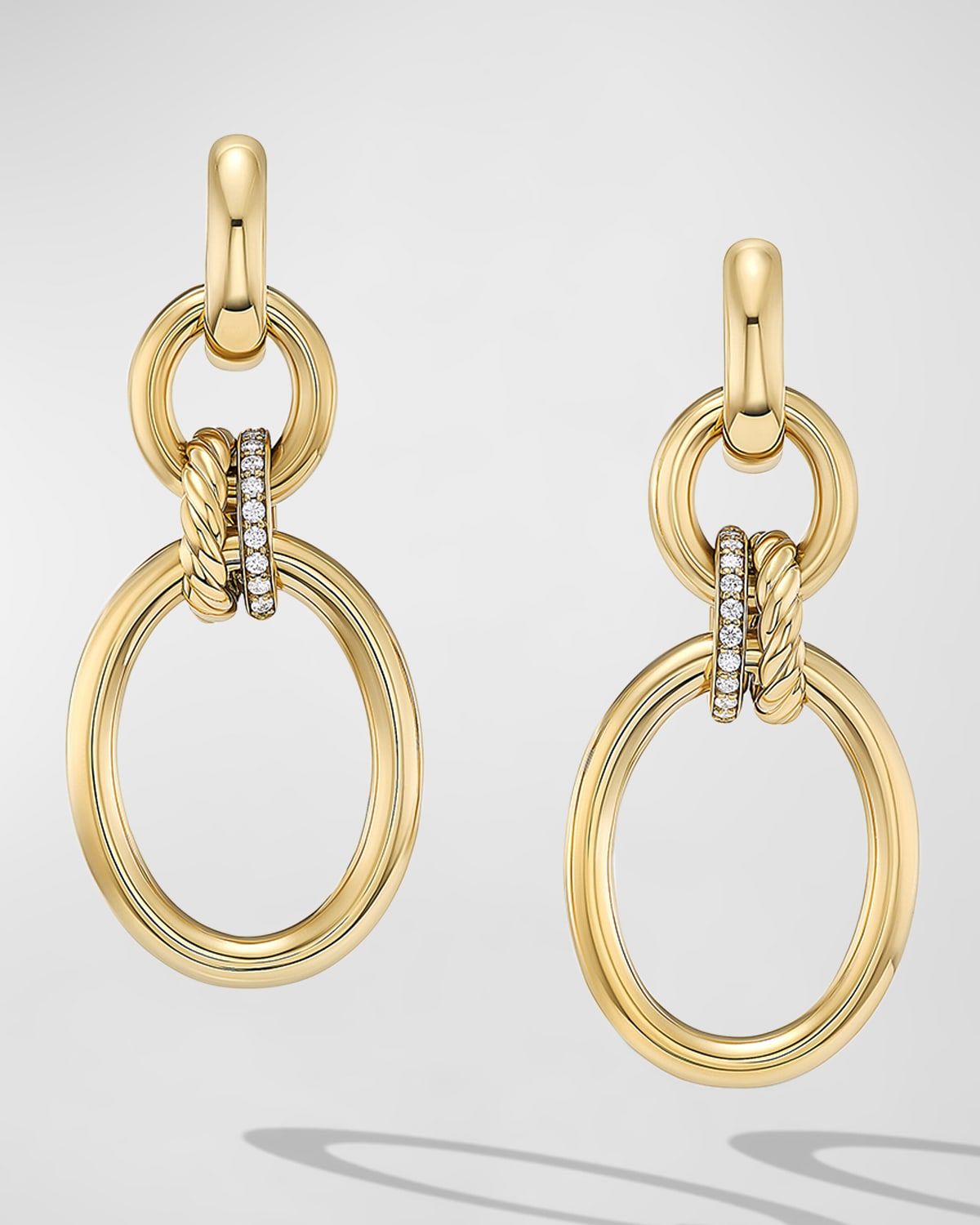 Mercer Earrings with Diamonds in 18K Gold, 50mm