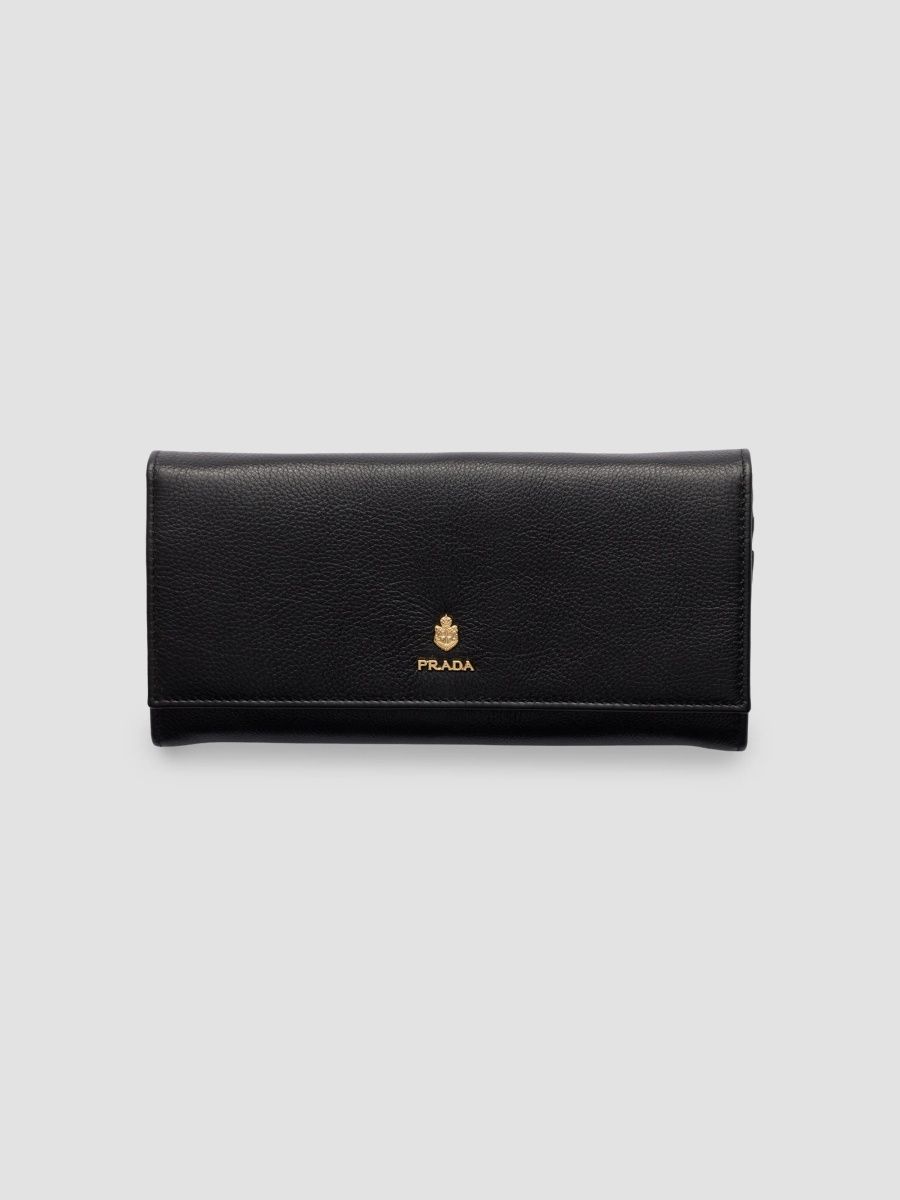 Prada Women's Large Leather Wallet - Black