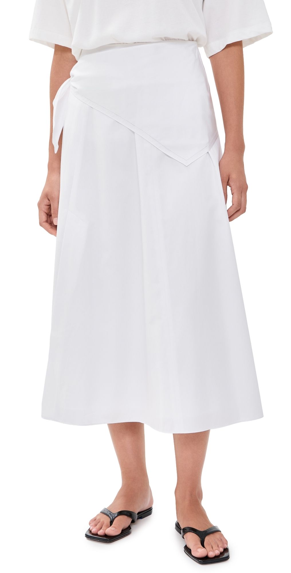 Vince Scarf Tie Skirt Optic White 8