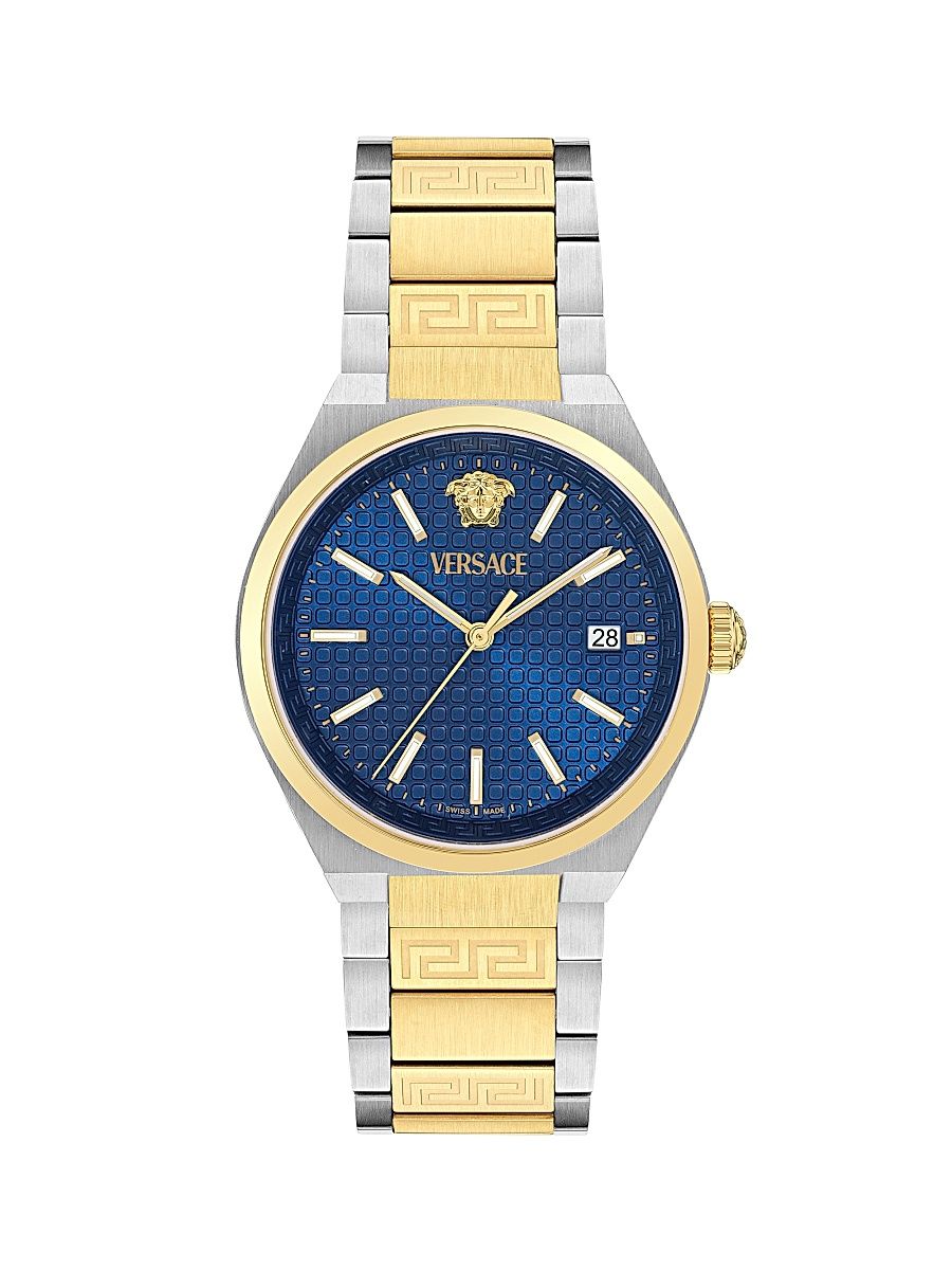 Men's V-Auria Two-Tone Stainless Steel Bracelet Watch/39MM - Two Tone Blue