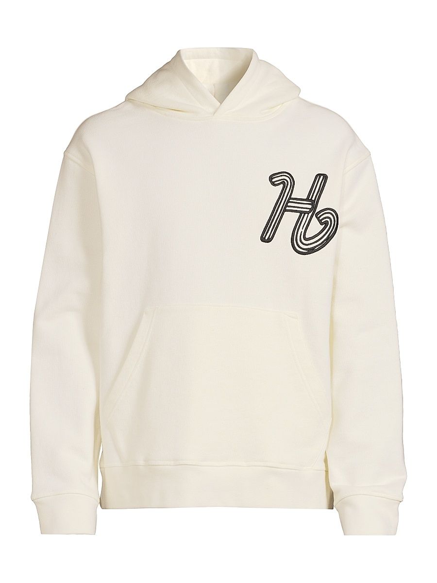 Men's Cursive Honor Cotton Hoodie - Bone - Size Medium