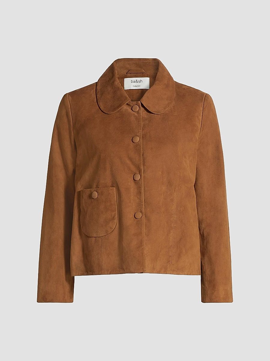 ba & sh Women's Milos Leather Jacket - Camel - Size XL