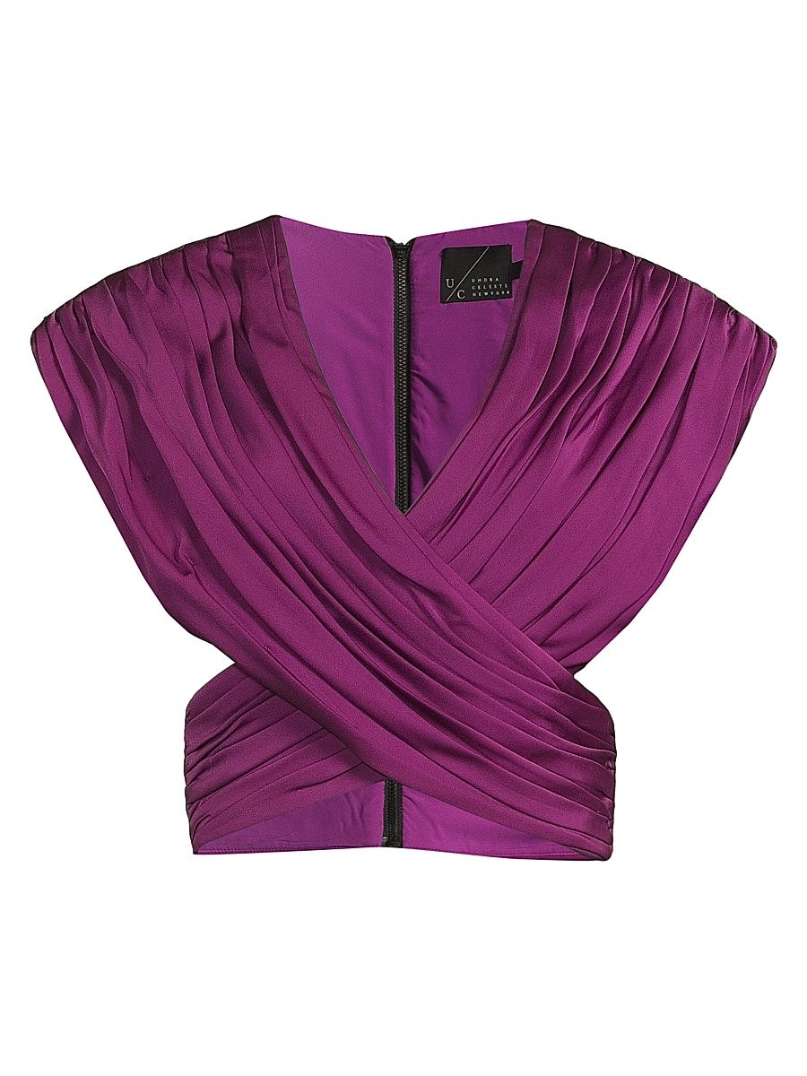 Women's Everyday Tropics Crossover Ruched Top - Rich Berry - Size XL