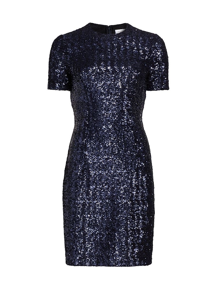 Women's Sequined T-Shirt Minidress - Maritime - Size 10