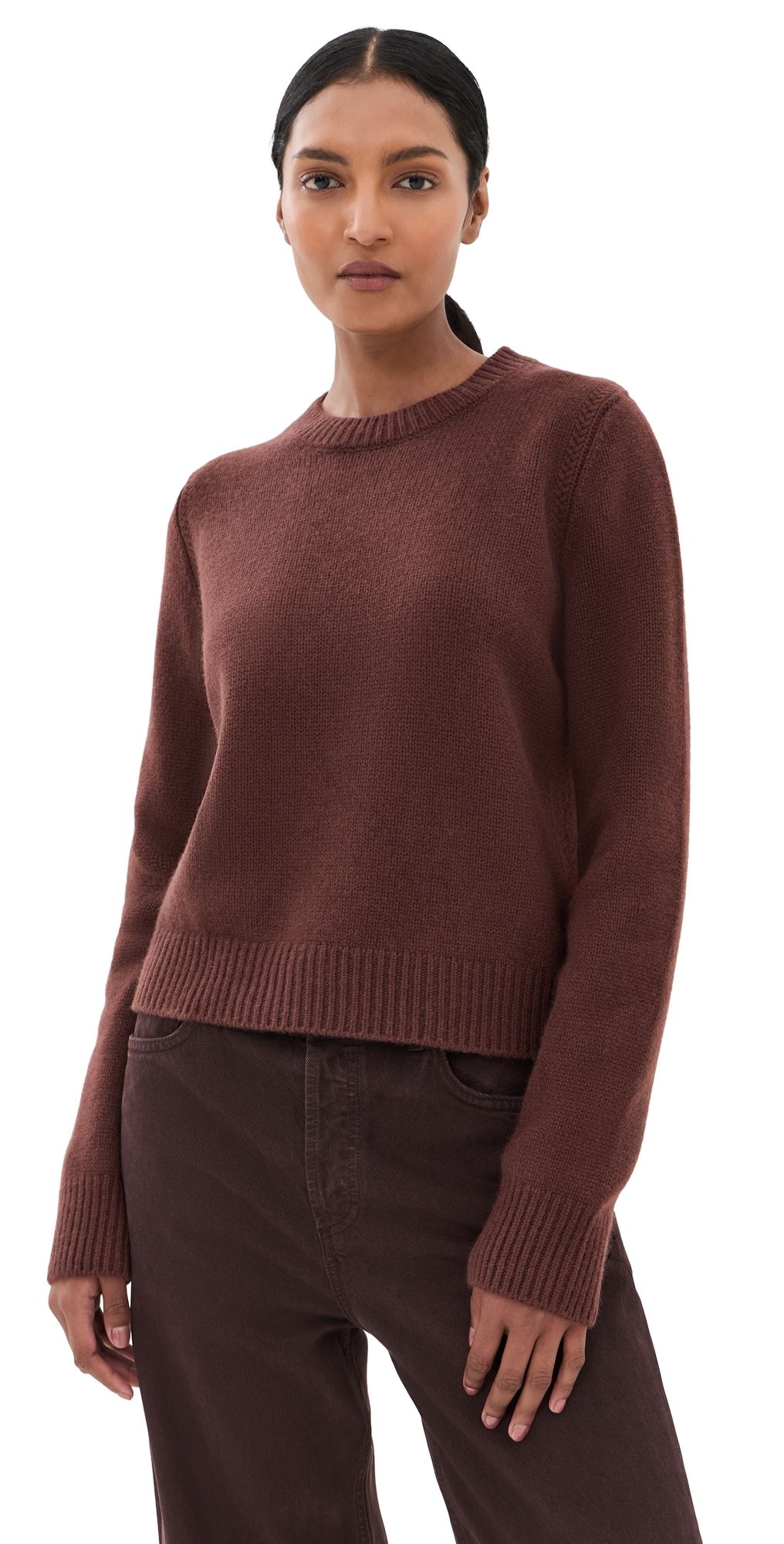 Sablyn Noa Shrunken Cashmere Crew Sweater Cinnabar L