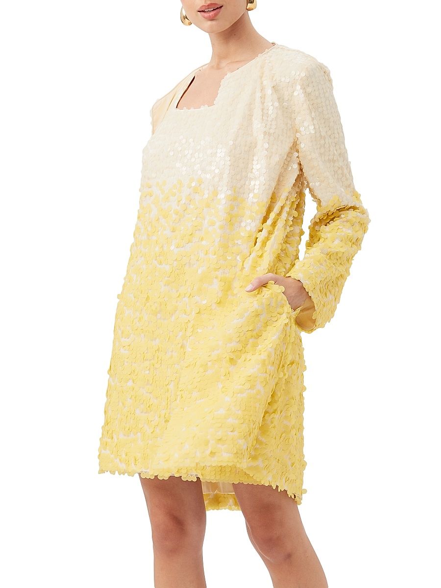 Women's Nori Sequin Ombre Jacket - Sunshine State Whitewash - Size Small