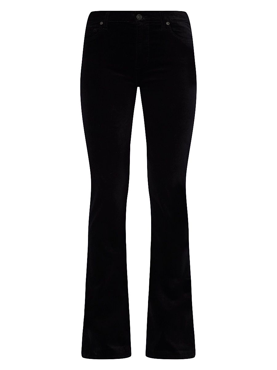 Women's Ali Velvet Low-Rise Flared Jeans - Black - Size 25