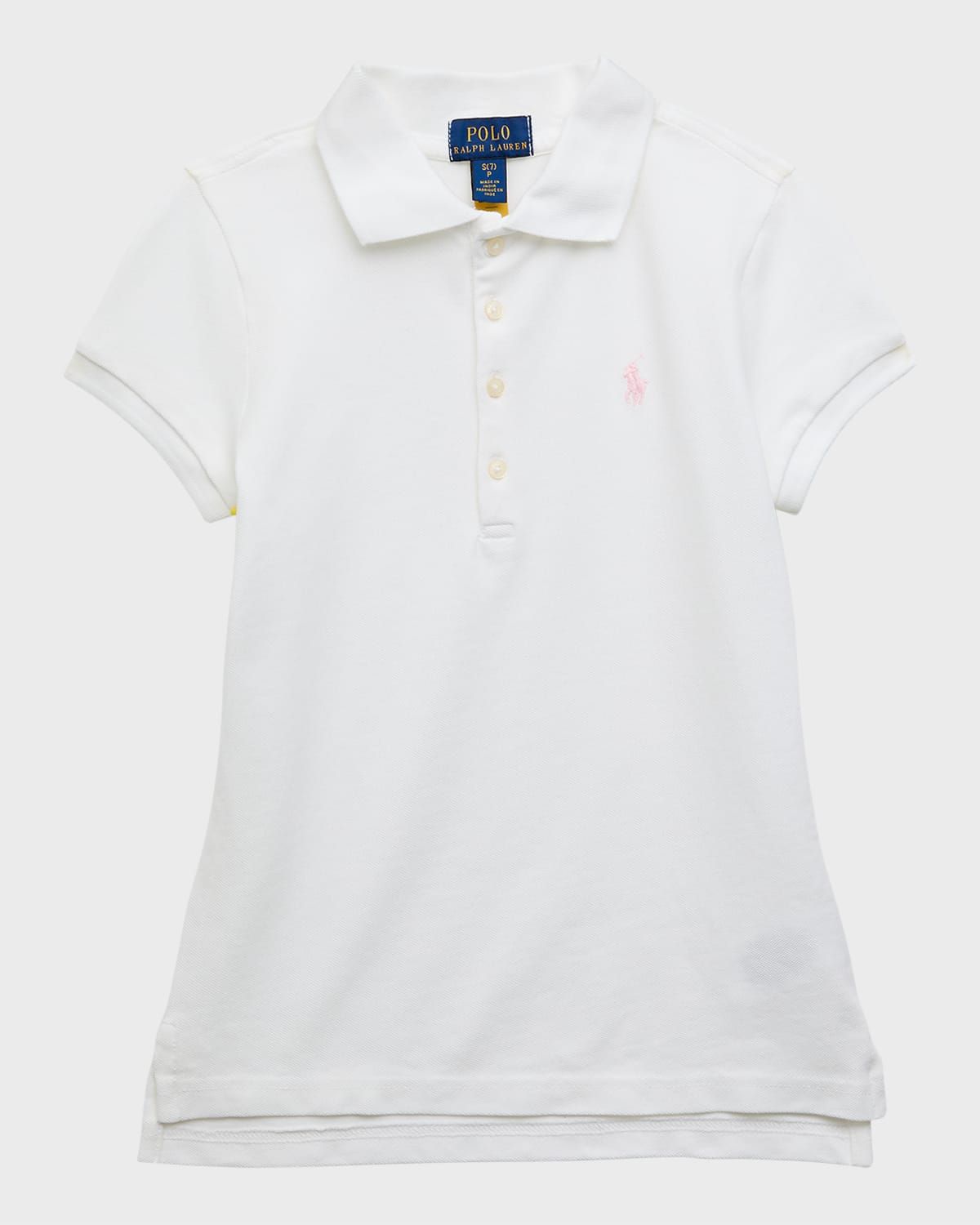 Girl & apos;s Short-Sleeve Logo Embroidery Polo Shirt