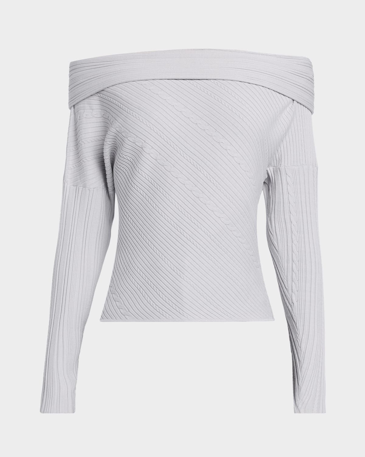 Eboni Cable-Knit Off-The-Shoulder Sweater