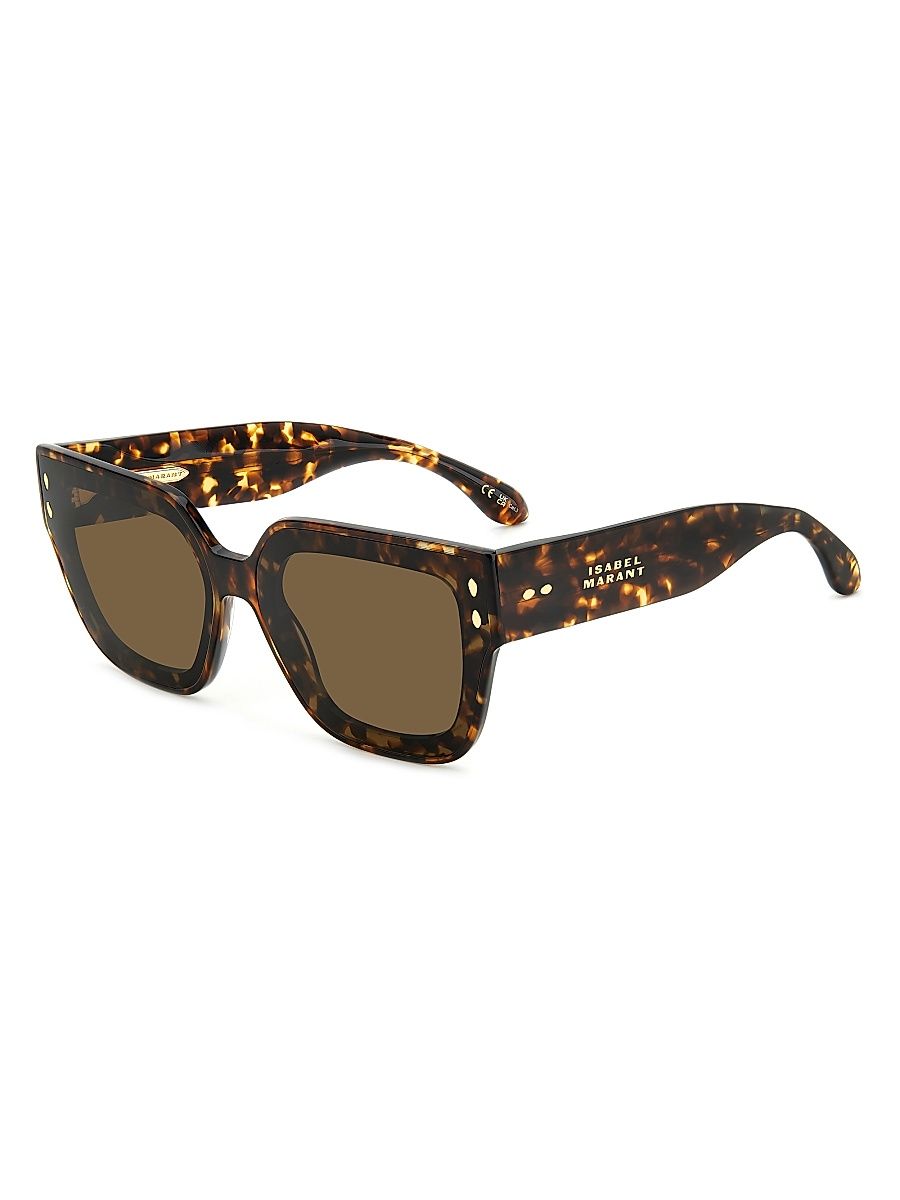 Women's 65MM Square Sunglasses - Havana Dark Brown