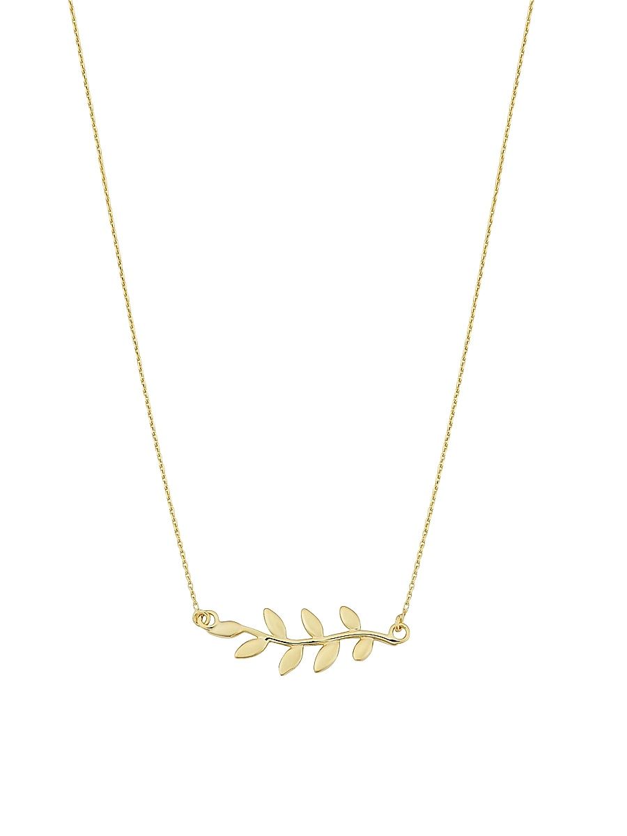 Women's 14K Yellow Gold Peace & Love Necklace - Yellow Gold