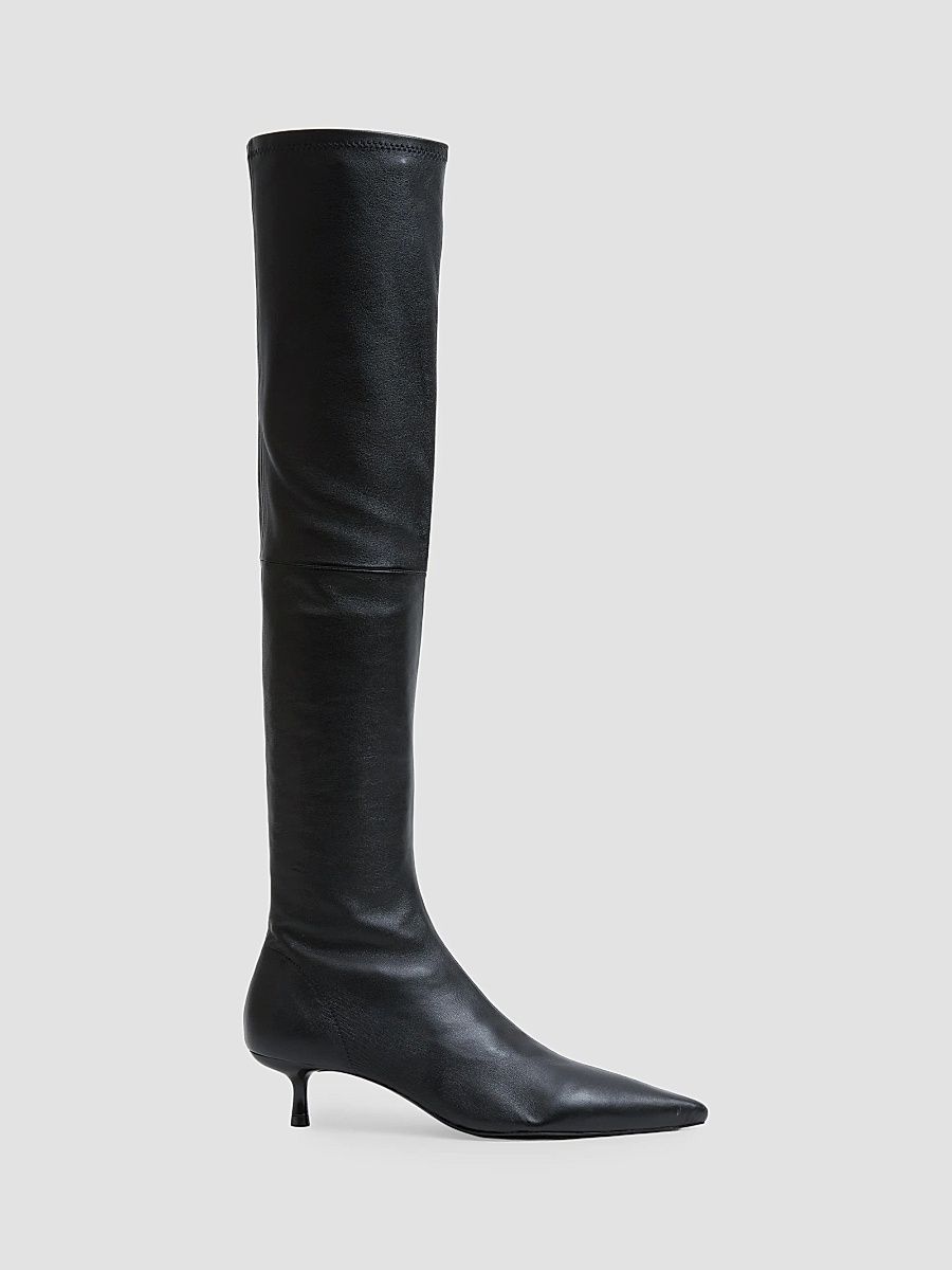 Women's Joni 45MM Leather Over-the-Knee Boots - Black - Size 11