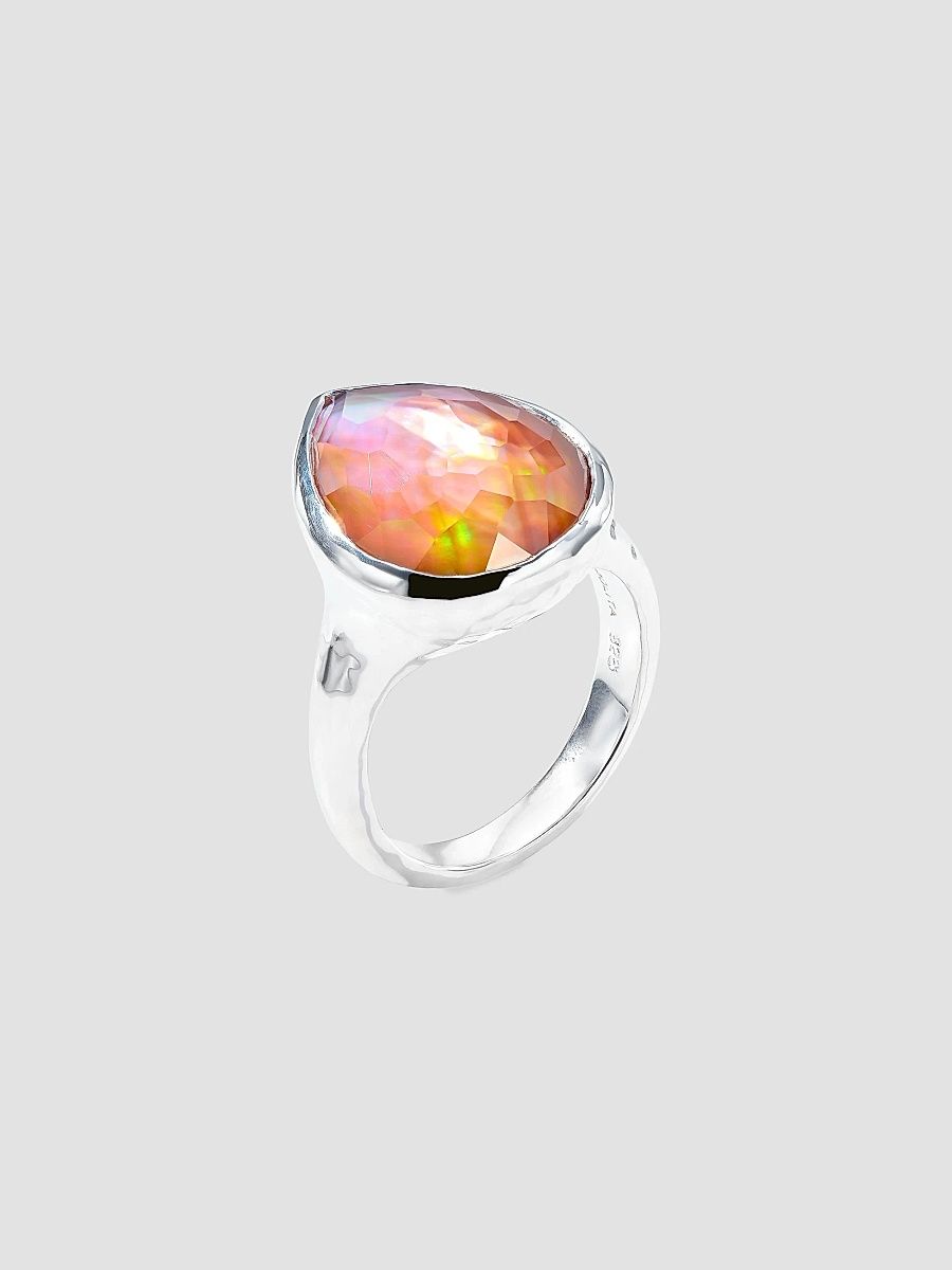 Ippolita Women's Rock Candy Sterling Silver & Citrine Medium Teardrop Ring - Brown Shell - Size 7