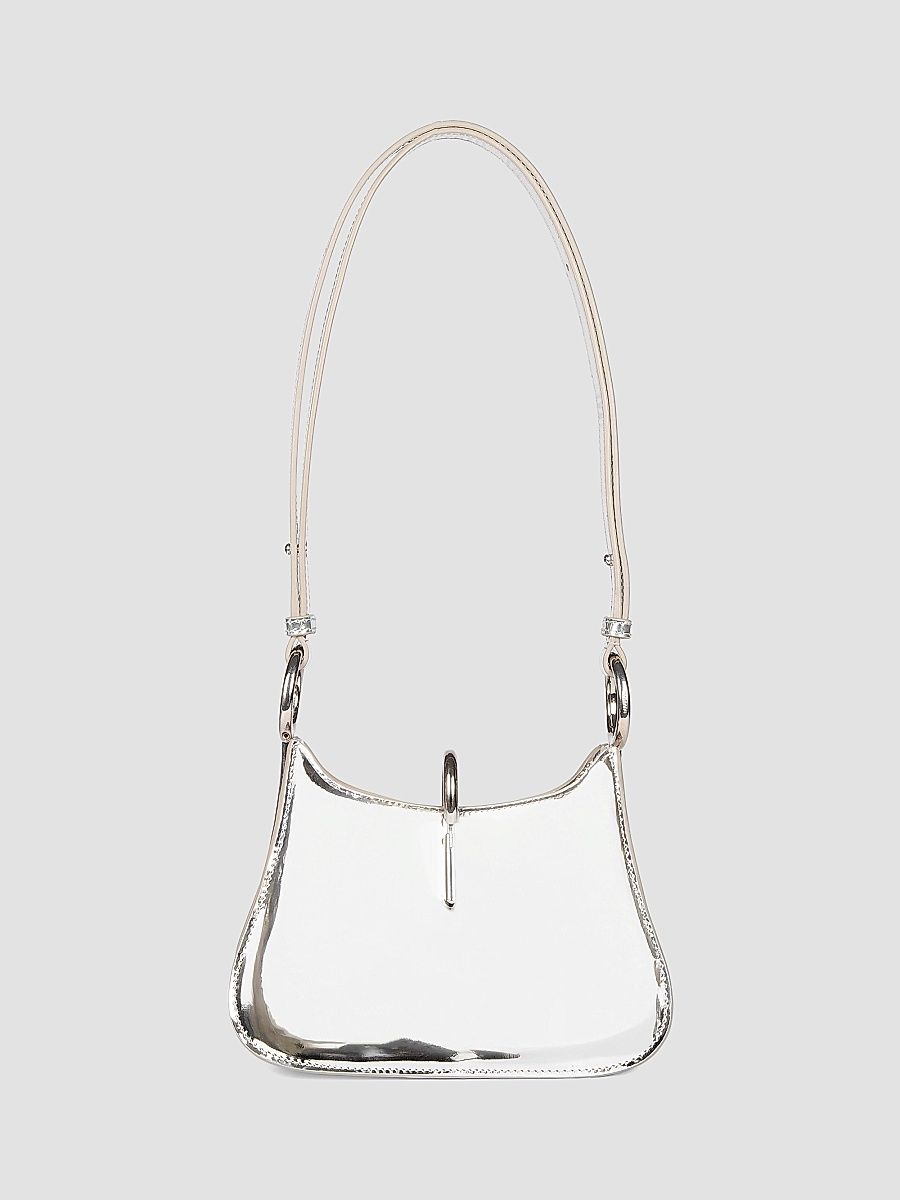 Rabanne Women's Small Ring Leather Shoulder Bag - Silver