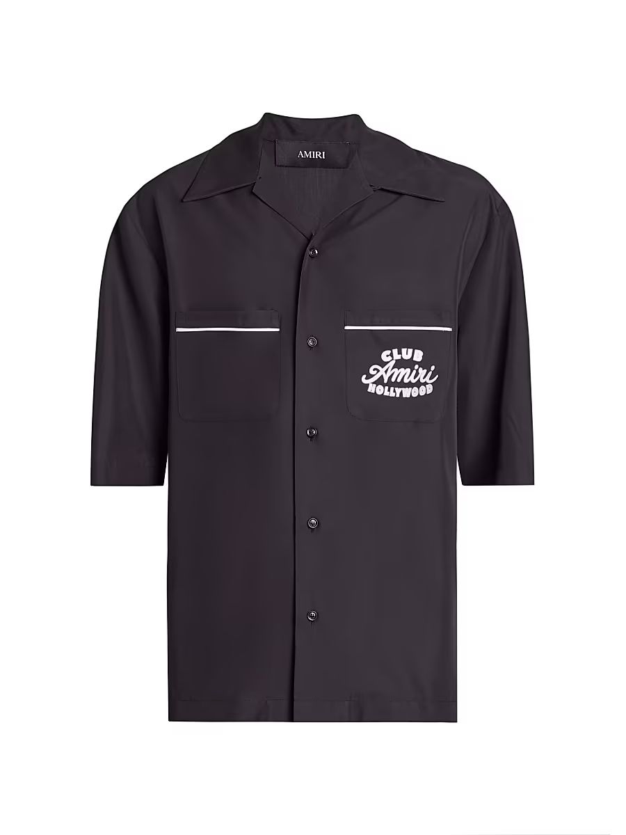 Men's Club Amiri Cotton Camp Shirt - Black - Size XXXL