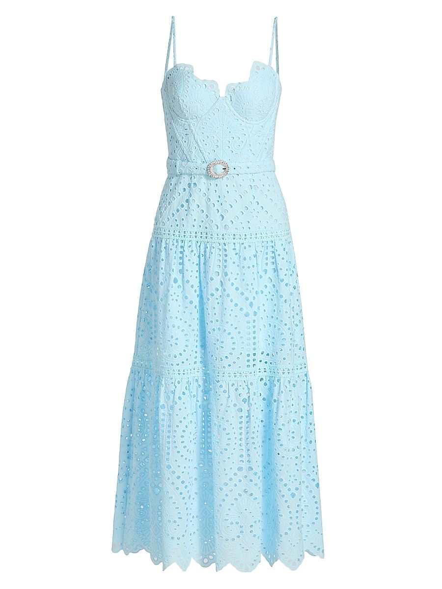 Women's Zuria Cotton Eyelet Maxi Dress - Opal - Size 10