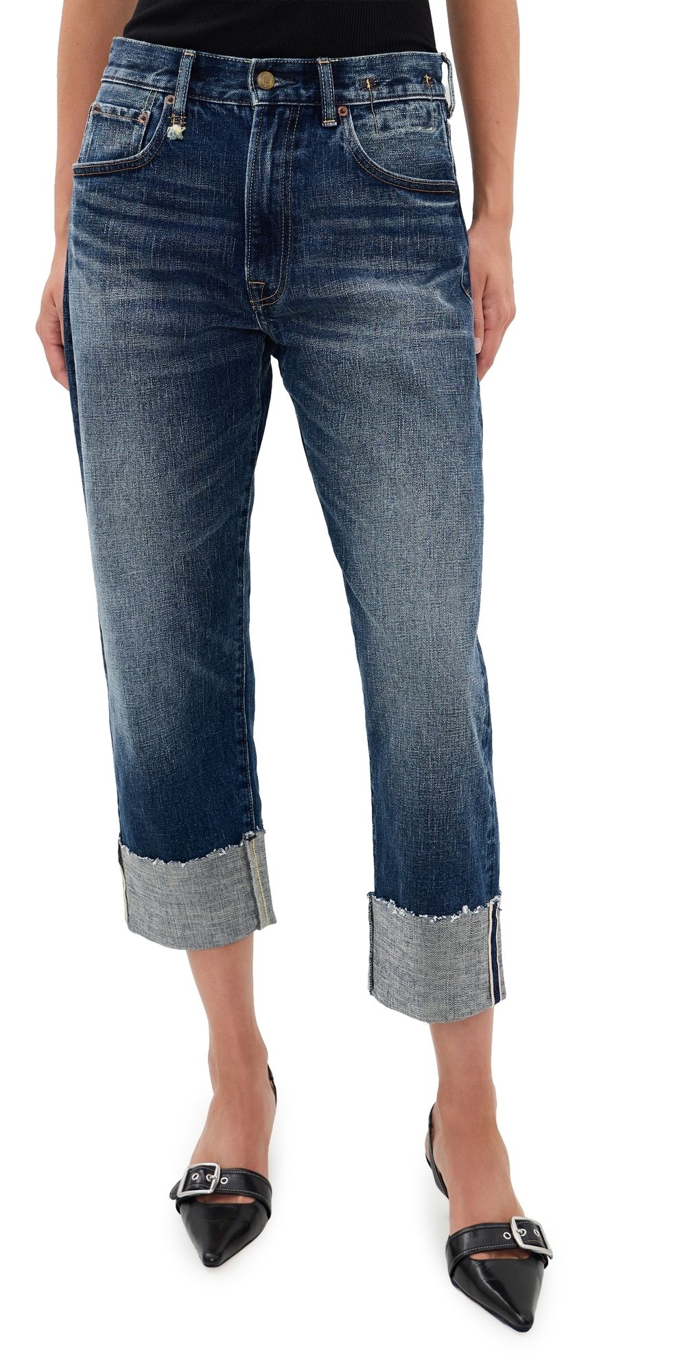 R13 Cuffed X-Bf Jeans Caslon Selvedge Blue 24