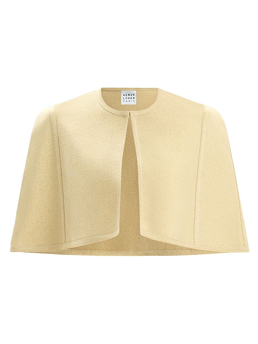 Women's The Juliette Compact-Knit Cape - Metallic Gold - Size XXS