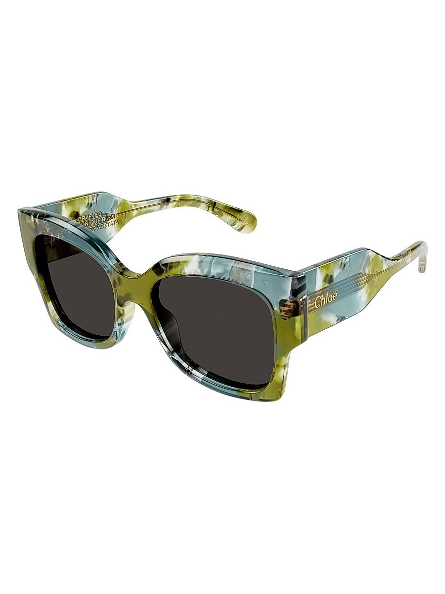 Women's Gayia/Reace 55MM Butterfly Sunglasses - Grey Blue Green Havana