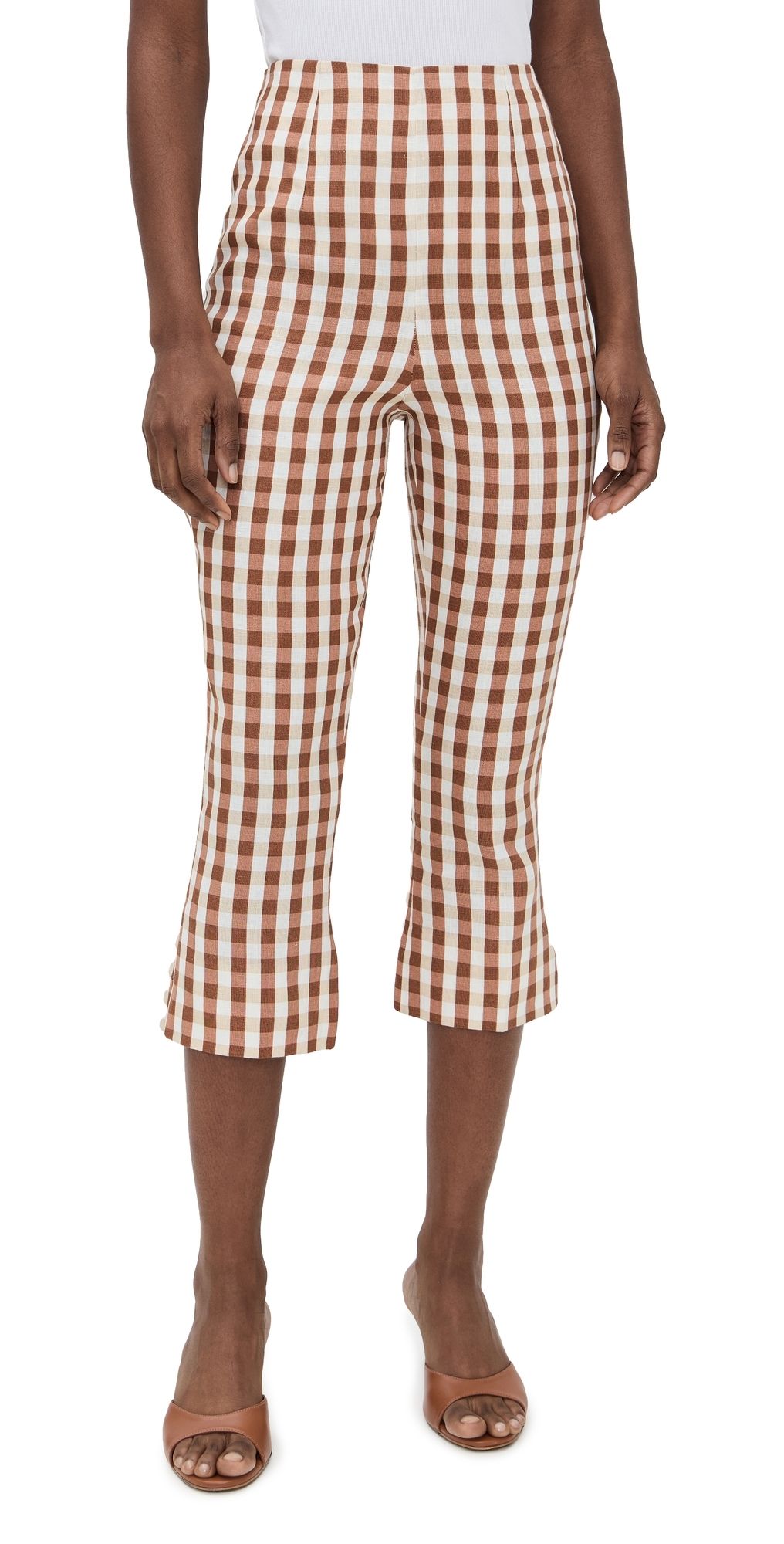 FAITHFULL Valeria Capri Pants Gingham Cedar 8