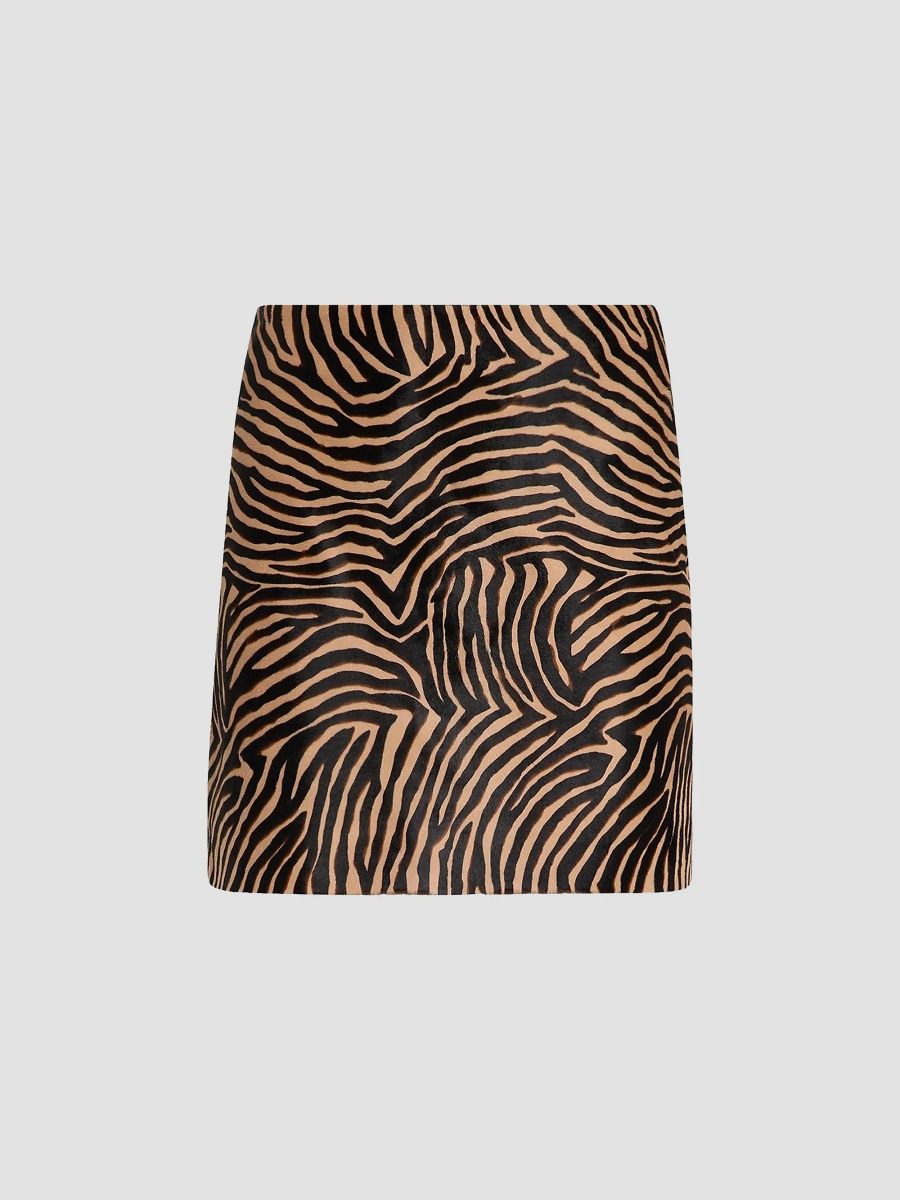 Veronica Beard Women's Ohemia Calf Hair Mini Skirt - Tan Multi - Size 16