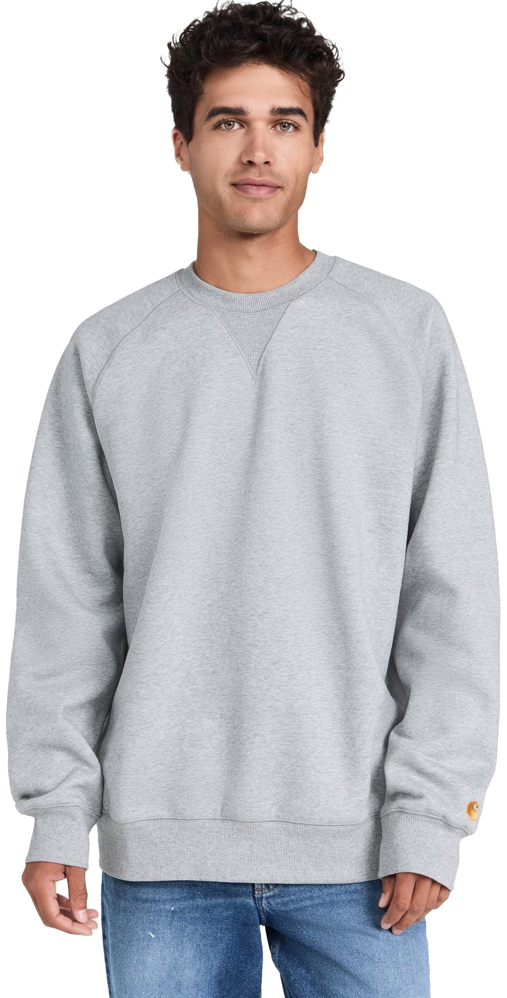 Carhartt WIP Chase Crewneck Sweatshirt Grey Heather/Gold XS