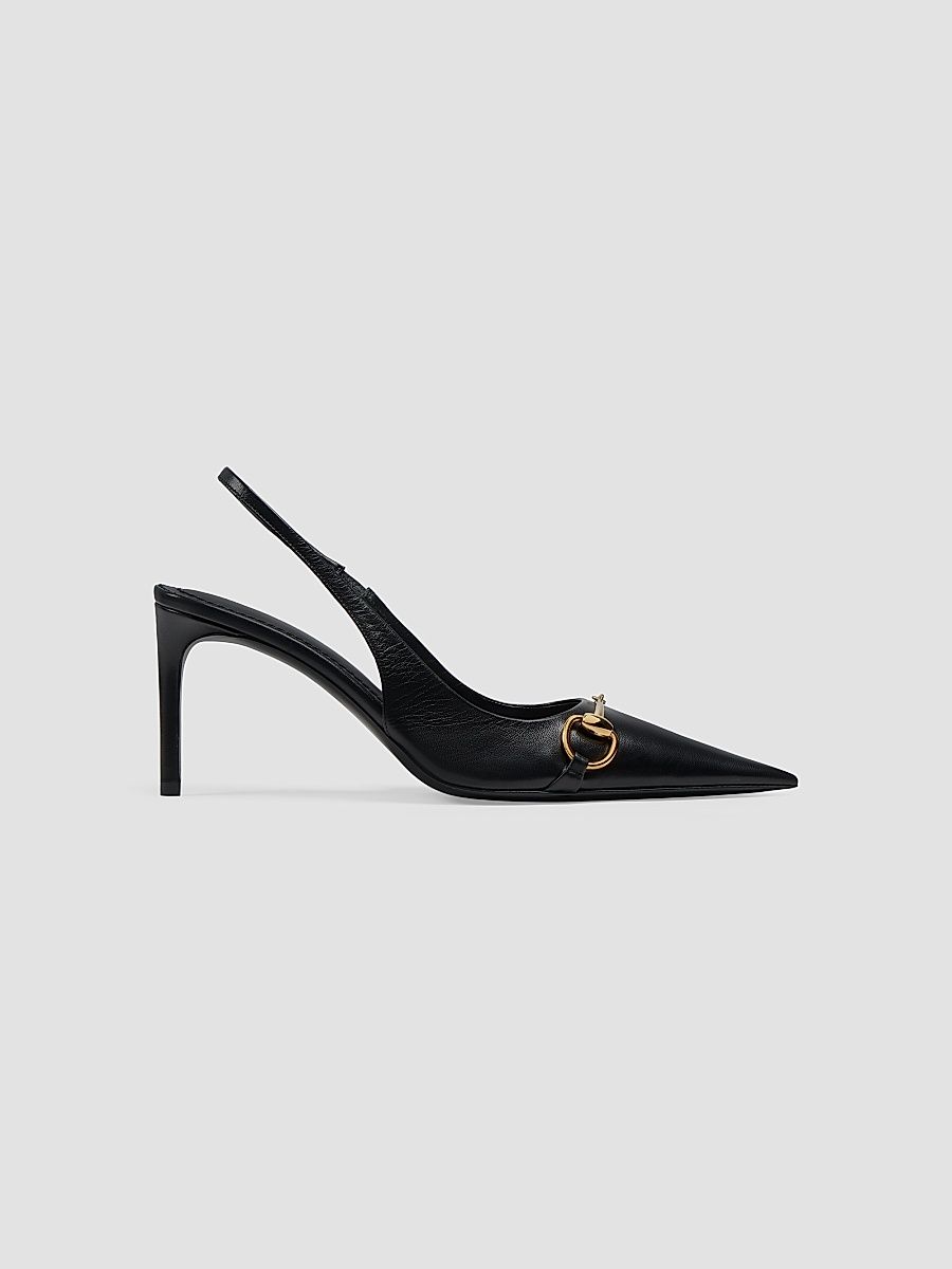 Women's Donna 80MM Leather Slingback Pumps - Black - Size 12