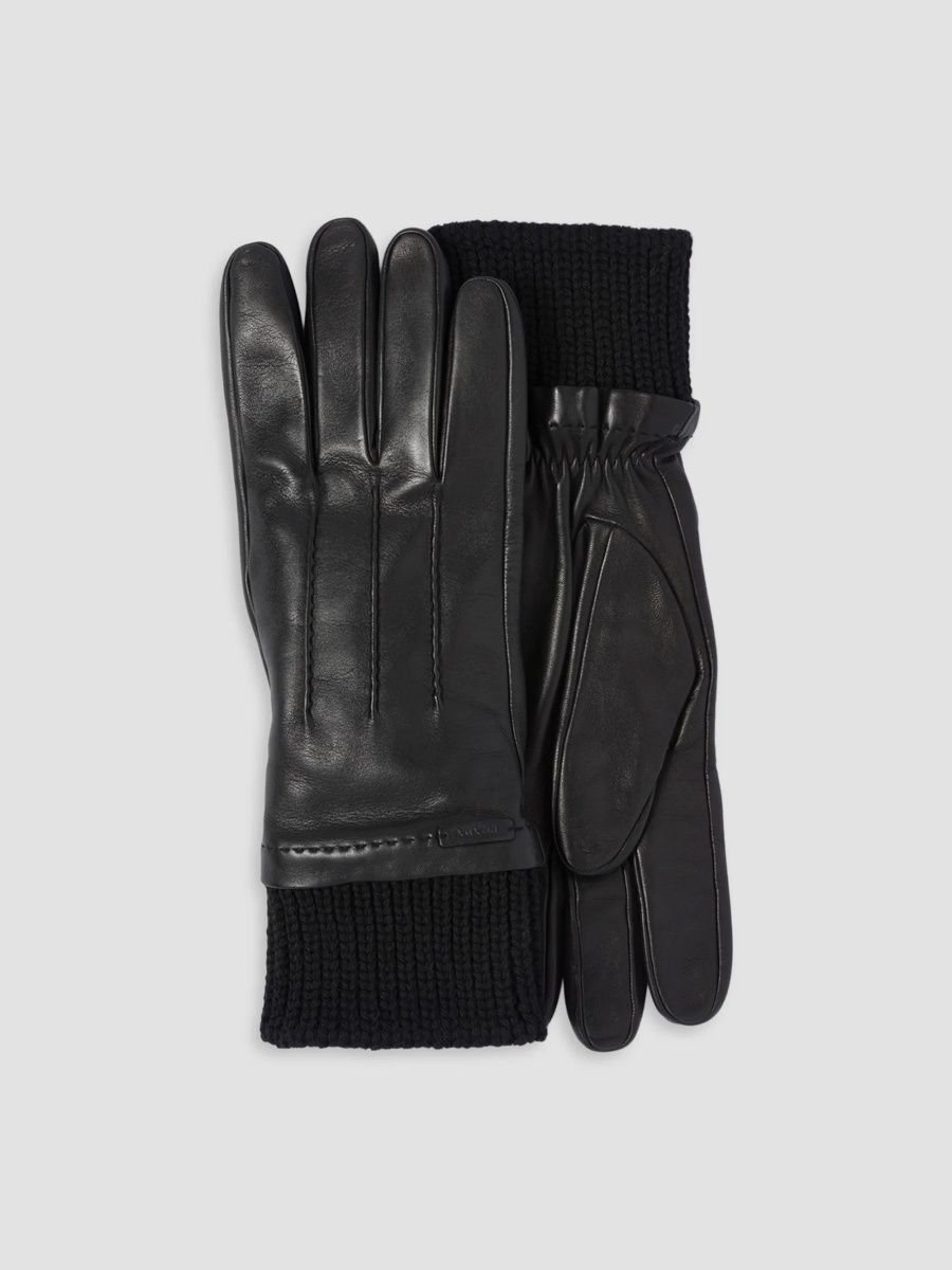 Prada Men's Leather Gloves - Black - Size 8.5