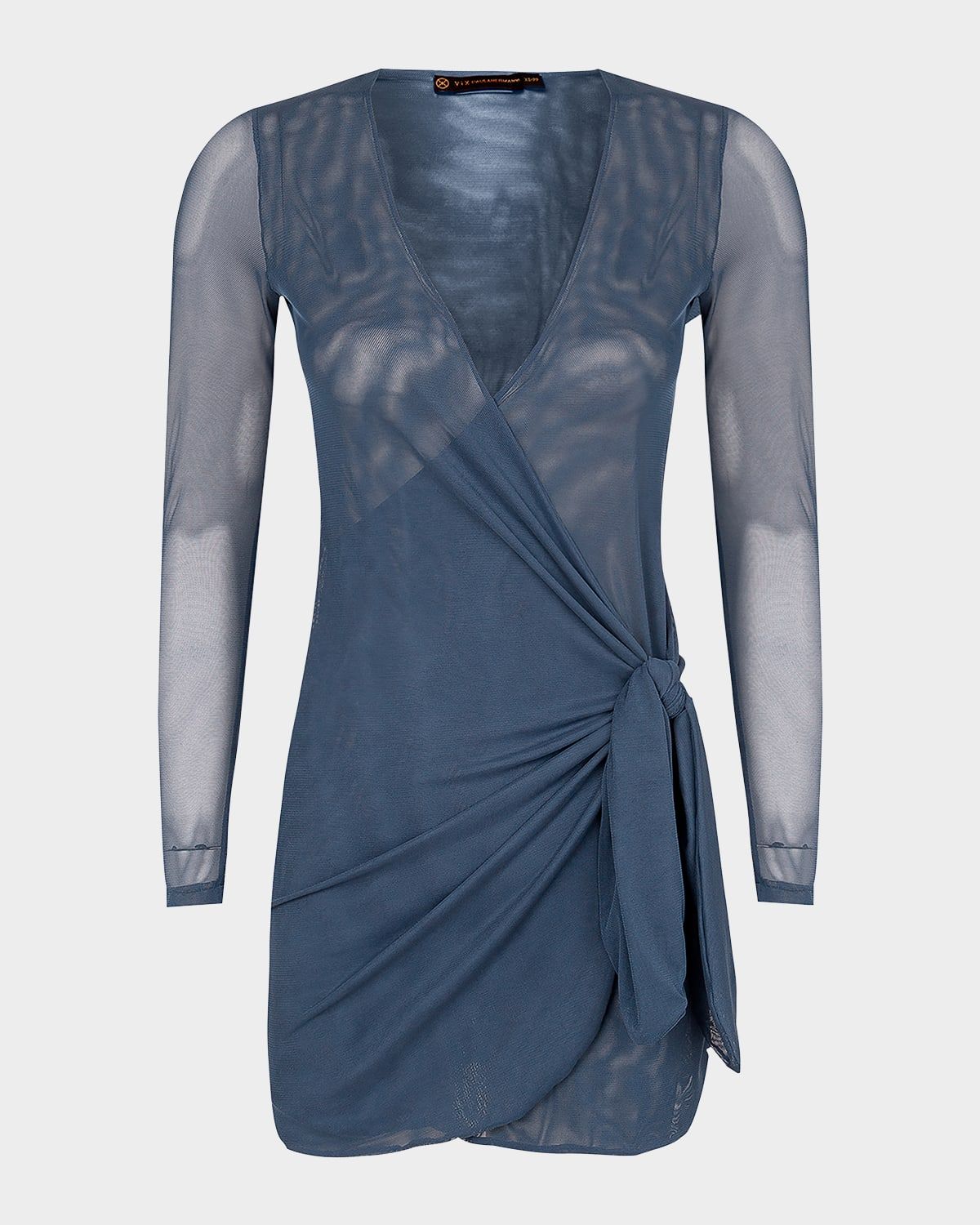 Solid Emily Sheer Long-Sleeve Coverup