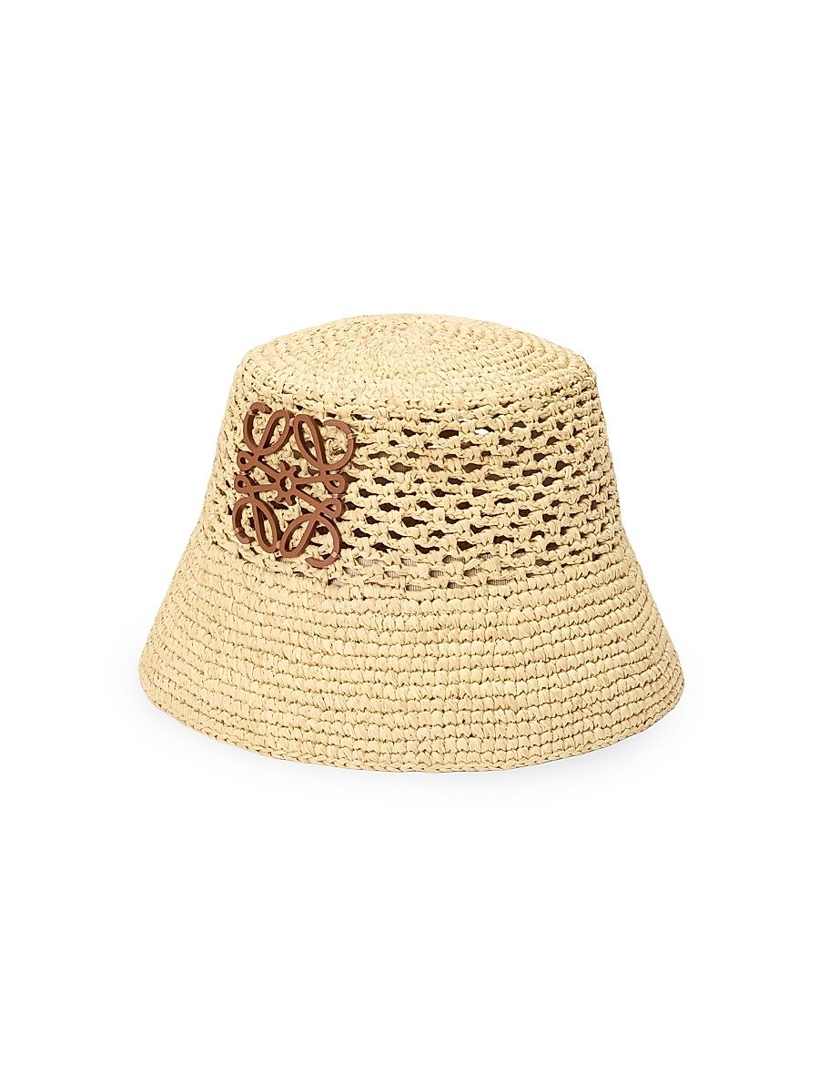 Women's LOEWE x Paula's Ibiza Anagram Raffia Bucket Hat - Natural - Size Medium