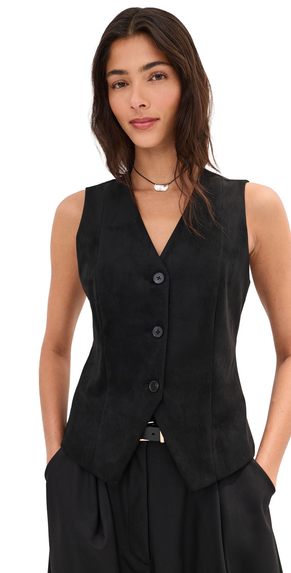 LE BOP Lottie Faux Suede Vest Coffee S