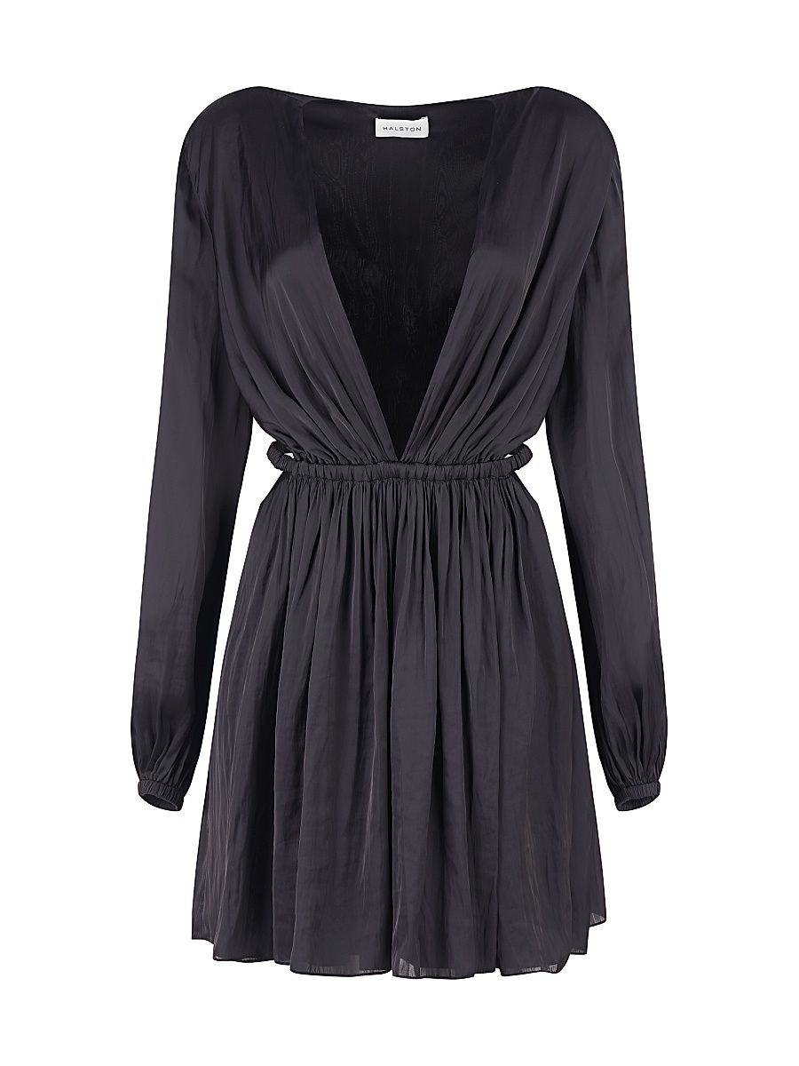 Women's Leila Satin V-Neck Cutout Minidress - Black - Size 12