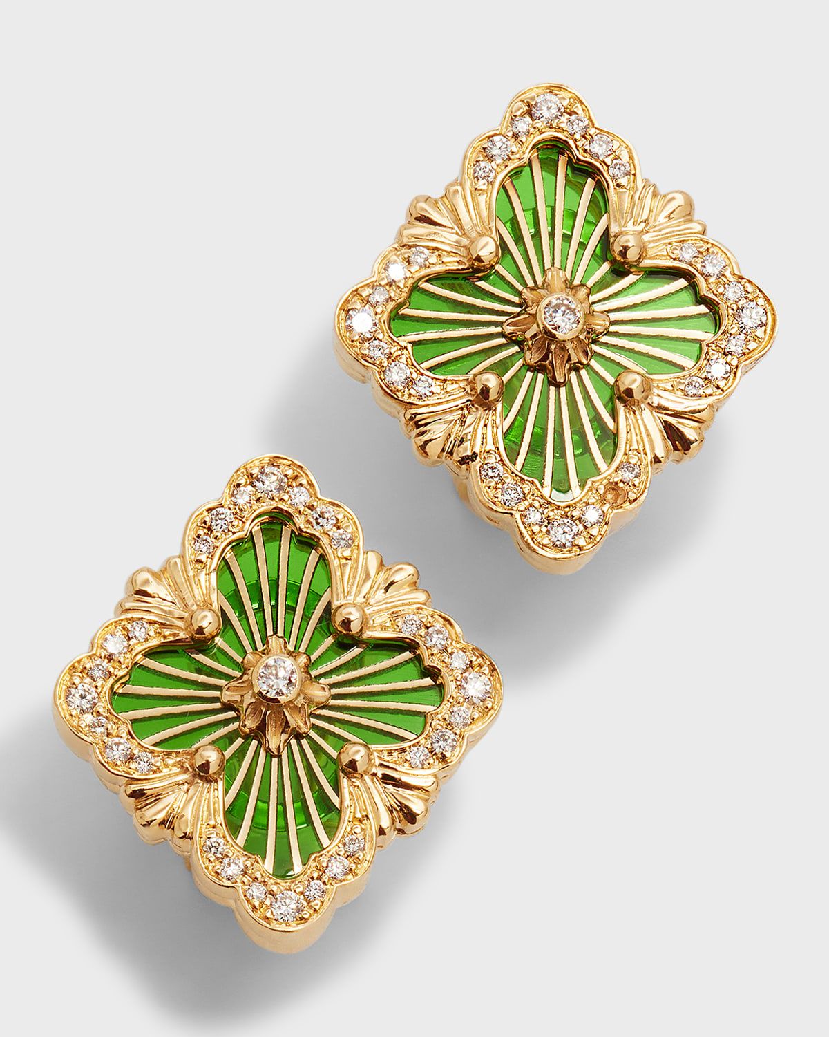 Opera Tulle 18K Enamel Diamond Earrings