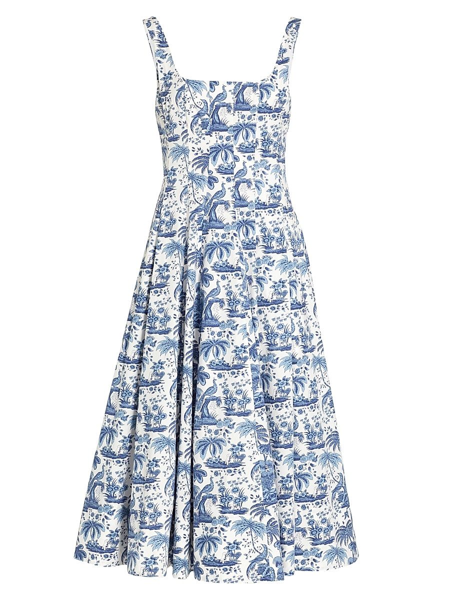 Women's Wells A-Line Dress - China Blue Toile - Size 12