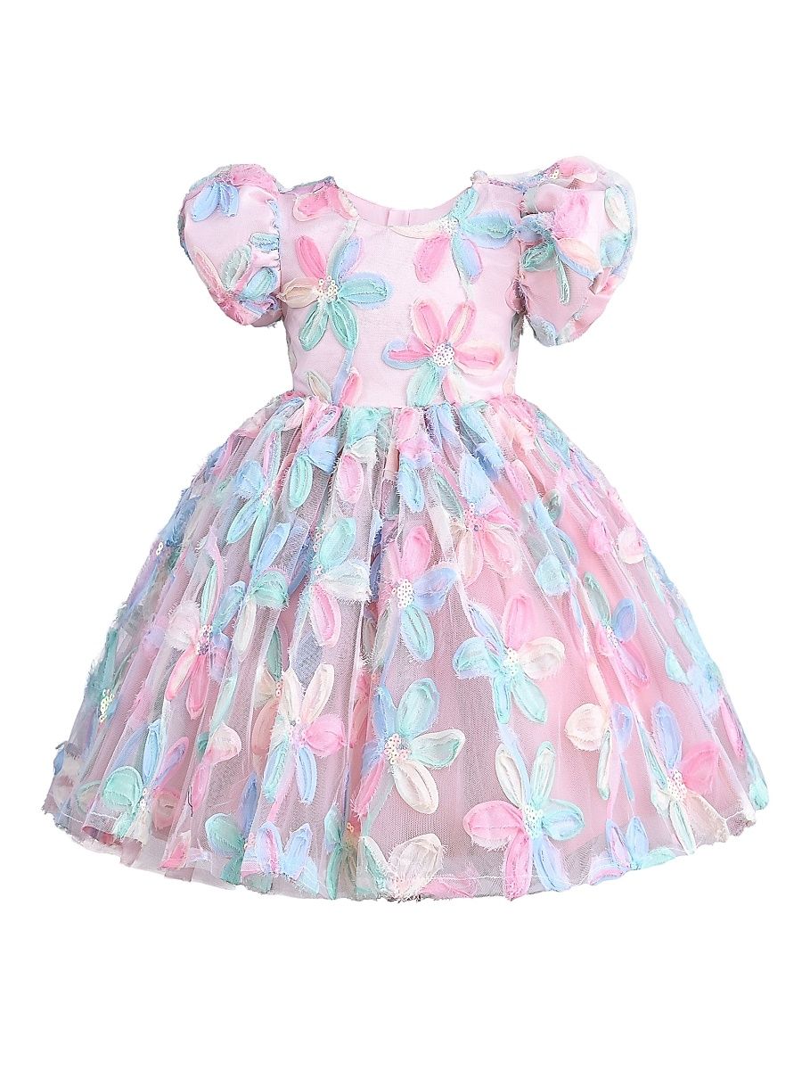 Little Girl's & Girl's Daisy Dress - Peach Pink - Size 8