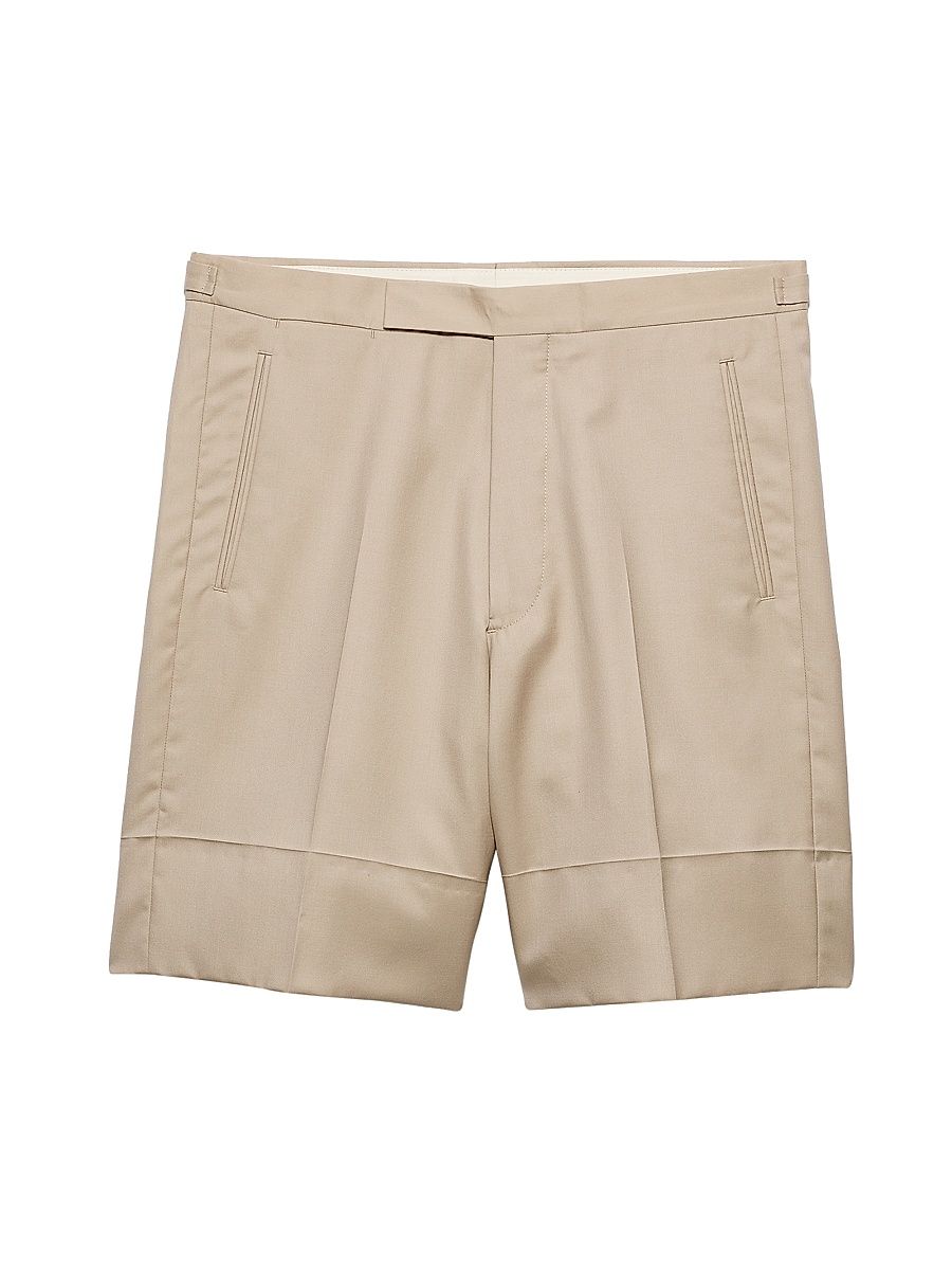 Men's Cotton Bermuda Shorts - Beige Khaki - Size 32