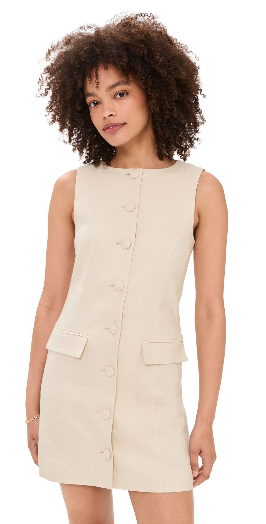 Favorite Daughter The Cece Linen Dress Light Khaki 14