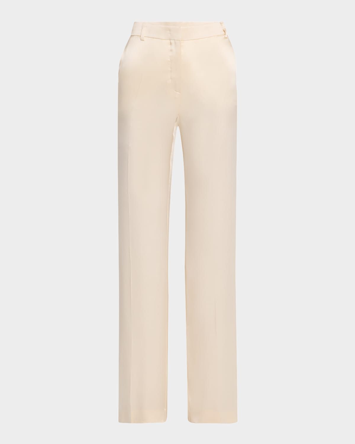 Satin Straight-Leg Trousers