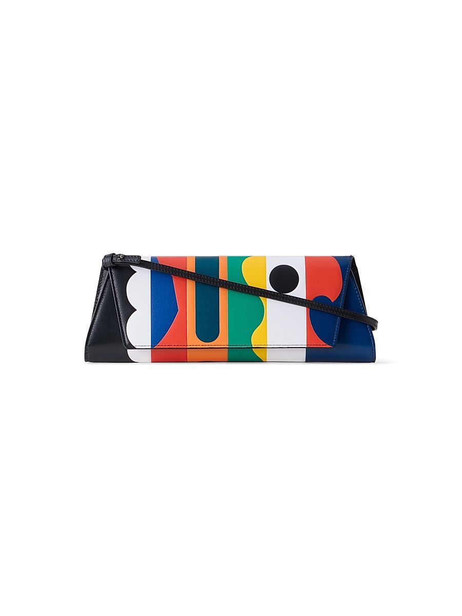 Women's Small Anouk Trapezoid Leather Clutch - Multi Color